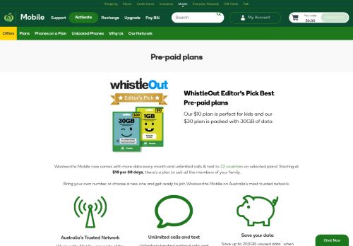 
                            5. Prepaid Mobile Phone Plans – Prepaid SIMs | Woolworths Mobile