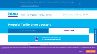 
                            12. Prepaid Tarife: Günstig telefonieren, surfen & simsen - Blau