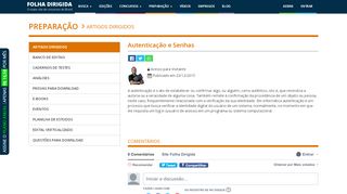 
                            3. Preparação para Concursos: Autenticação e Senhas - Folha Dirigida