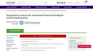 
                            5. Preparatory Course for Chartered Financial Analyst - Kaplan Singapore