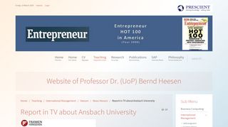 
                            13. Prescient - Report in TV about Ansbach University