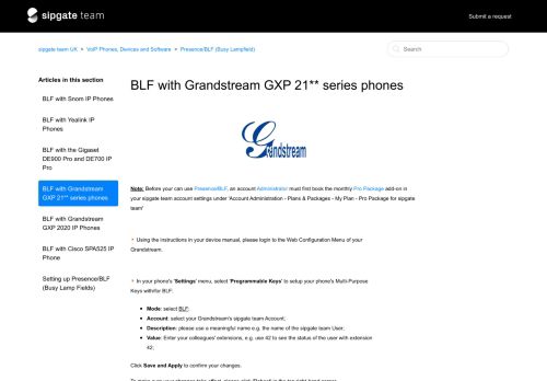 
                            9. Presence/BLF with Grandstream GXP 2110, 2120 and 2124 IP ...