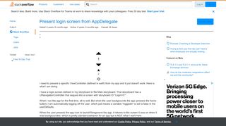 
                            10. Present login screen from AppDelegate - Stack Overflow