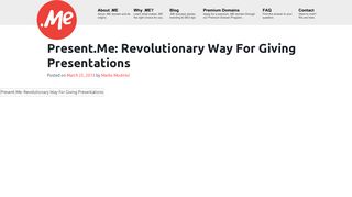 
                            1. Present.Me: Revolutionary Way For Giving Presentations • Domain ...