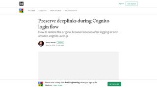 
                            5. Preserve deeplinks during Cognito login flow – Next Engineering ...