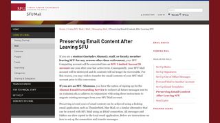 
                            4. Preserving Email Content After Leaving SFU - SFU Mail - Simon ...