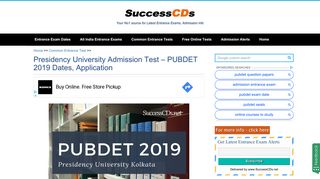 
                            11. Presidency University Admission Test – PUBDET 2019 Dates ...