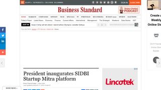 
                            12. President inaugurates SIDBI Startup Mitra platform - Business Standard
