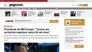 
                            5. Presidente do BNI Europa: “Termos um accionista angolano nunca foi ...