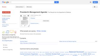 
                            12. President's Management Agenda: The Results from the Department of ...