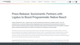 
                            8. Press Release: Sociomantic Partners with Ligatus to Boost ...