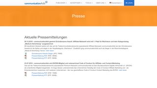 
                            11. Presse - communicationAds - Partnerprogramme Telekommunikation