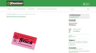 
                            12. Pressebild: Glück-Wertmarke von Racheshop.de - PRMaximus