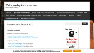 
                            11. Pressemappe Peter Brand - Wieken-Verlag Autorenservice