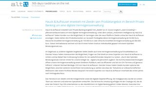 
                            12. Pressemeldungen – Hauck & Aufhäuser erweitert mit Zeedin sein ...