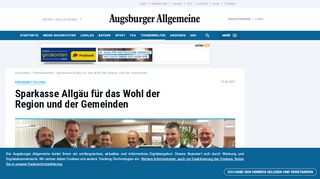 
                            11. Pressemitteilung: Sparkasse Allgäu für das Wohl der Region und der ...