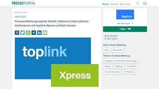 
                            9. ▷ Pressemitteilung toplink GmbH | Kleinere Unternehmen ...