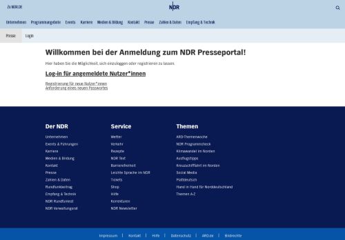 
                            4. Presseportal | NDR.de - Der NDR - Presse