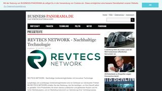 
                            8. Pressetexte - REVTECS NETWORK - Nachhaltige Technologie ...