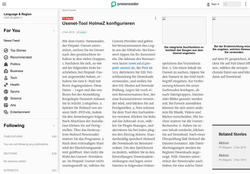 
                            7. PressReader - PC Magazin: 2018-11-02 - Usenet-Tool HolmeZ ...