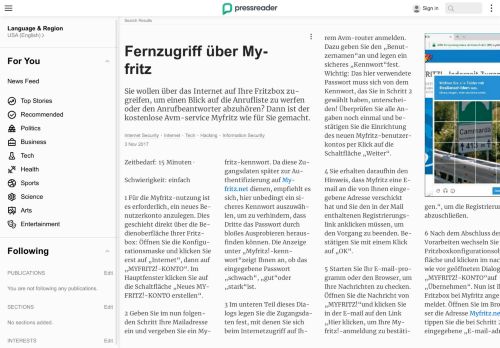 
                            9. PressReader - PC-WELT: 2017-11-03 - Fernzugriff über Myfritz