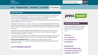 
                            9. PressReader website - Edinburgh