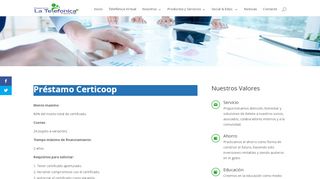 
                            8. Préstamo Certicoop - Cooperativa de Servicios Múltiples la Telefónica