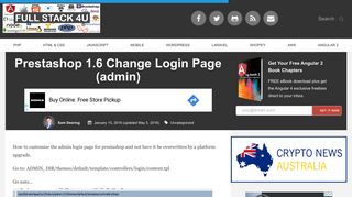 
                            12. Prestashop 1.6 Change Login Page (admin) | Full Stack Blog