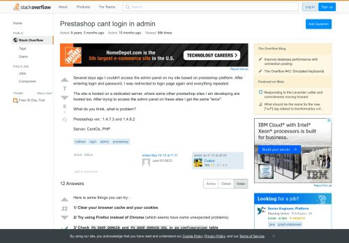 
                            7. Prestashop cant login in admin - Stack Overflow