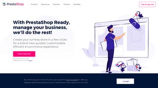 
                            3. PrestaShop Ready - Hosted eCommerce solution - Free trial