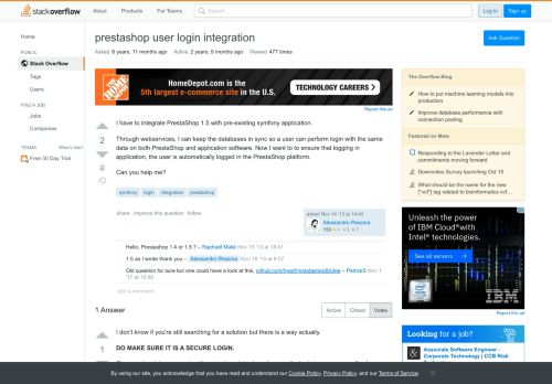 
                            9. prestashop user login integration - Stack Overflow