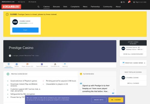 
                            7. Prestige Casino Review & Ratings - AskGamblers