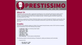
                            13. Prestissimo | About Us