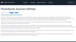 
                            3. PrestoSports Acquires SIDHelp - Stretch Internet
