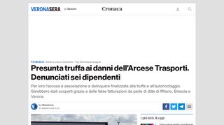 
                            10. Presunta truffa ai danni dell'Arcese Trasporti. Denunciati sei dipendenti