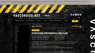 
                            2. PREVENDITA - Vasco Rossi - Sito ufficiale e Fan Club