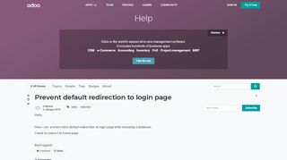 
                            9. Prevent default redirection to login page | Odoo