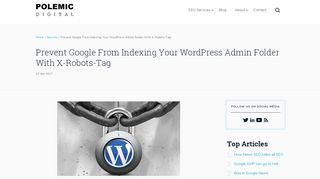
                            9. Prevent Google From Indexing Your WordPress Admin Folder With X ...