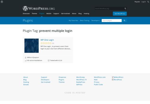 
                            9. prevent multiple login | WordPress.org