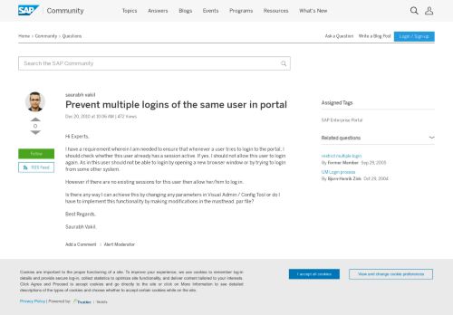 
                            10. Prevent multiple logins of the same user in portal - archive SAP