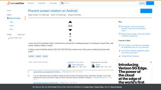 
                            10. Prevent screen rotation on Android - Stack Overflow