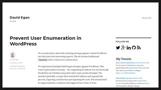 
                            2. Prevent User Enumeration in WordPress – David Egan