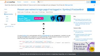 
                            4. Prevent user redirect to login page if not logged in / Symfony3 ...