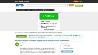 
                            8. Preventing multiple Users from logging into the same account at ...