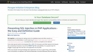 
                            6. Preventing SQL Injection in PHP Applications - the Easy and Definitive ...
