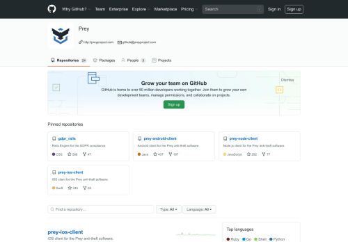 
                            10. Prey · GitHub