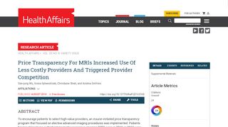 
                            12. Price Transparency For MRIs Increased Use Of Less Costly Providers ...