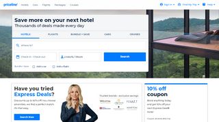 
                            2. Priceline.com - The Best Deals on Hotels, Flights and Rental Cars.