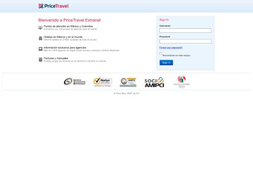 
                            1. PriceTravel Extranet - Welcome