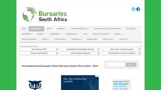 
                            12. PricewaterhouseCoopers Bursary South Africa 2019 - 2020 - Bursaries